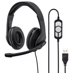 HAMA USB-300 HEADSET/FEJHALLGATÓ, FEKETE