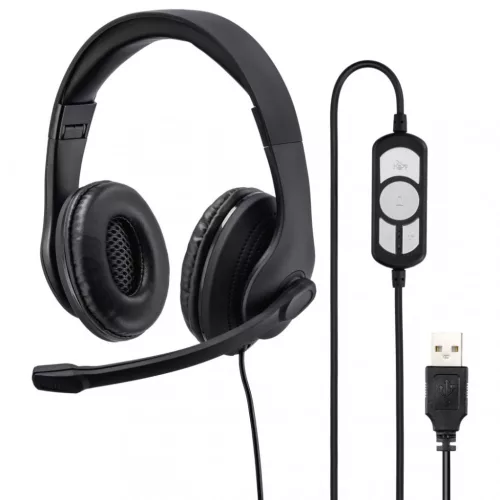 HAMA USB-300 HEADSET/FEJHALLGATÓ, FEKETE
