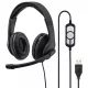 HAMA USB-300 HEADSET/FEJHALLGATÓ, FEKETE