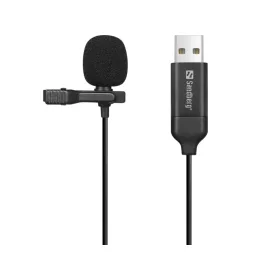 SANDBERG STREAMER USB CSÍPTETHETŐ MIKROFON, FEKETE