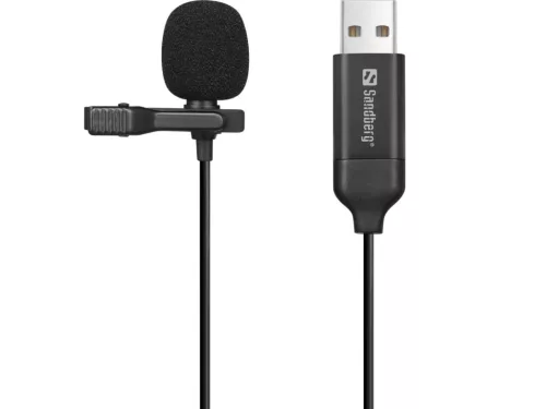 SANDBERG STREAMER USB CSÍPTETHETŐ MIKROFON, FEKETE