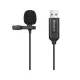 SANDBERG STREAMER USB CSÍPTETHETŐ MIKROFON, FEKETE