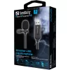 SANDBERG STREAMER USB CSÍPTETHETŐ MIKROFON, FEKETE