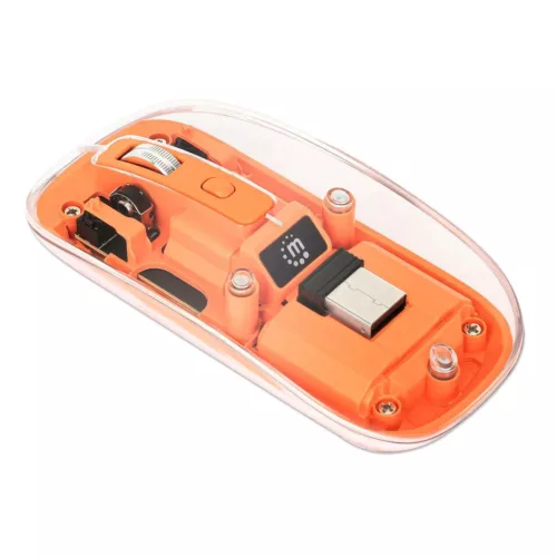 MANHATTAN RECHARGEABLE WIRELESS USB EGÉR, TRANSPARENT/ORANGE