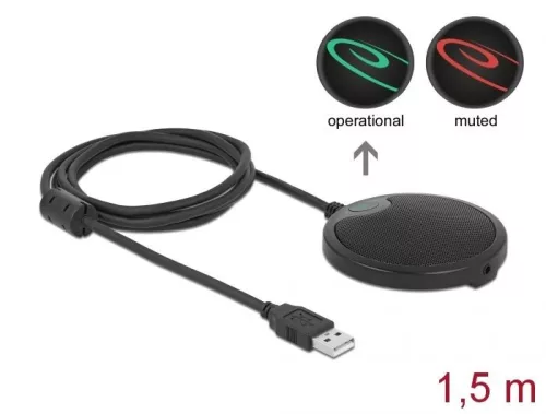DELOCK 20672 USB KONFERENCIA MIKROFON, KÖRGÖMB KARAKTERISZTIKÁJÚ