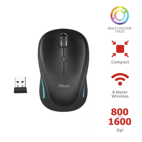 TRUST YVI FX WIRELESS EGÉR, BLACK