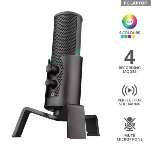 TRUST GXT 258 FYRU 4-AZ-1-BEN STREAMING MIKROFON, USB-S