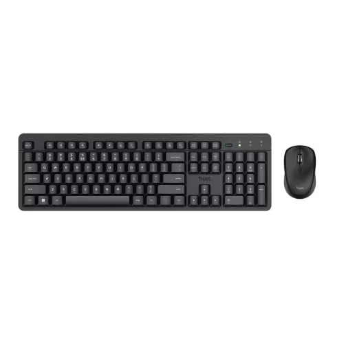 TRUST ODY II SILENT WIRELESS BILLENTYŰZET + EGÉR SET FEKETE, US
