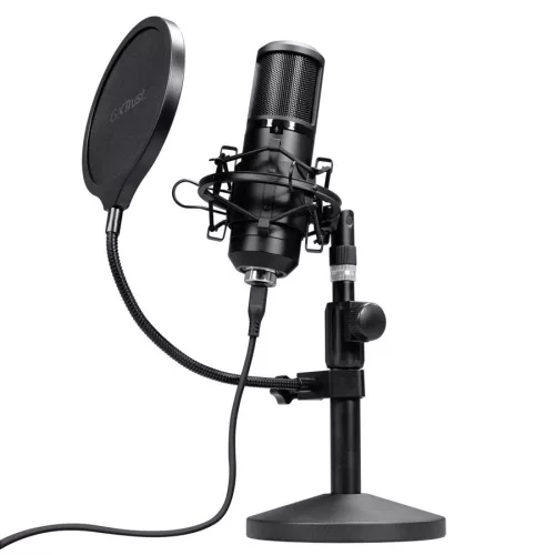 TRUST GXT 269 EMITA II ASZTALI STREAMING MIKROFON, FEKETE
