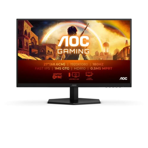AOC 27G42E, 27", IPS, 16:9, 1920X1080, 180 HZ, 1MS, 1XHDMI, 1XDISPLAYPORT, GAMING MONITOR