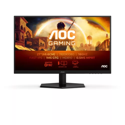 AOC 27G42E, 27", IPS, 16:9, 1920X1080, 180 HZ, 1MS, 1XHDMI, 1XDISPLAYPORT, GAMING MONITOR