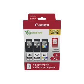   CANON PG-540L(2DB)/CL-541XL FEKETE/SZÍNES (2X11ML+15ML) + 50DB GP501 10X15CM FOTÓPAPÍR EREDETI MULTIPACK (5224B015)