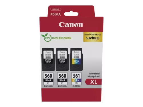 CANON PG-560XL(2DB)/CL-561XL FEKETE/SZÍNES (2X14,3ML+12,2ML) EREDETI MULTIPACK (3712C009)