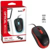 GENIUS DX-123 VEZETÉKES EGÉR, BLACK/RED