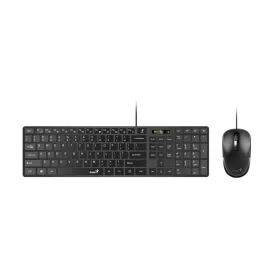   GENIUS SLIMSTAR C126 VEZETÉKES BILLENTYŰZET + EGÉR, FEKETE, HU