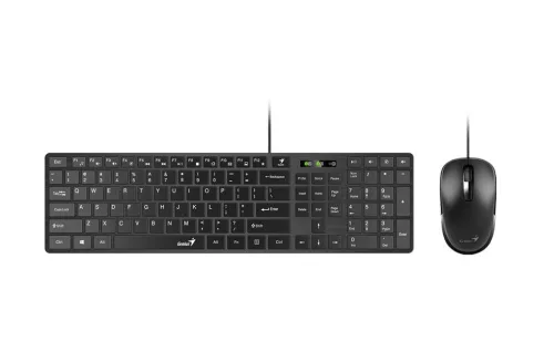 GENIUS SLIMSTAR C126 VEZETÉKES BILLENTYŰZET + EGÉR, FEKETE, HU