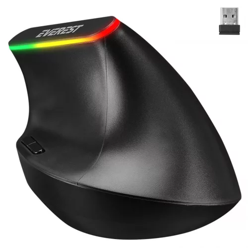 EVEREST SMW-618 ERGONOMIC RBG OPTICAL WIRELESS EGÉR, BLACK