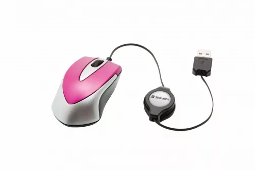 VERBATIM GO MINI OPTICAL TRAVEL EGÉR, HOT PINK