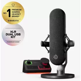   STEELSERIES ALIAS PRO XLR STÚDIÓMIKROFON, KÜLSŐ VEZÉRLŐEGYSÉGGEL, FEKETE