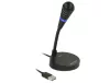 DELOCK 65868 USB-S ASZTALI MIKROFON NÉMÍTÓ GOMBBAL, FEKETE