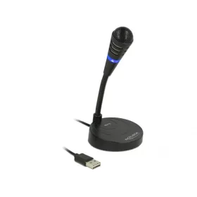   DELOCK 65868 USB-S ASZTALI MIKROFON NÉMÍTÓ GOMBBAL, FEKETE
