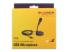 DELOCK 65868 USB-S ASZTALI MIKROFON NÉMÍTÓ GOMBBAL, FEKETE
