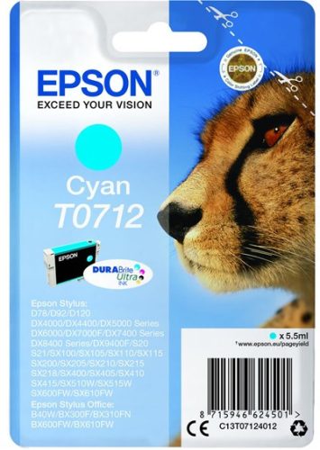 EPSON T0712 (C13T07124012) (5,5ML) CIÁN EREDETI TINTAPATRON