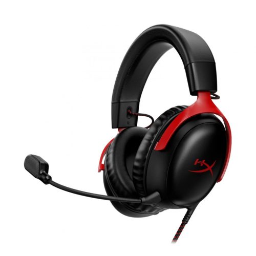 HYPERX CLOUD III GAMER FEJHALLGATÓ FEKETE-PIROS (727A9AA) (BONTOTT DOBOZ)