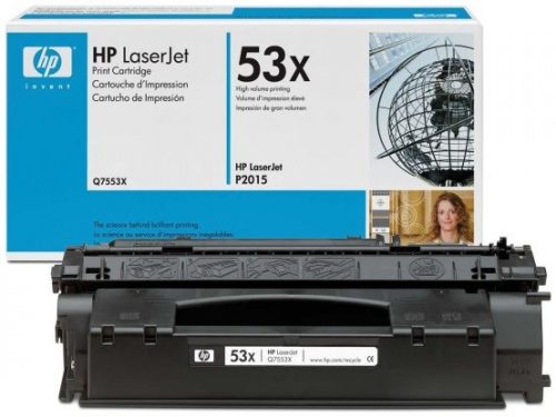 HP Q7553X NO.53X FEKETE (7K) EREDETI TONER (Q7553X) LEÉRTÉKELT (KÉK DOBOZOS)