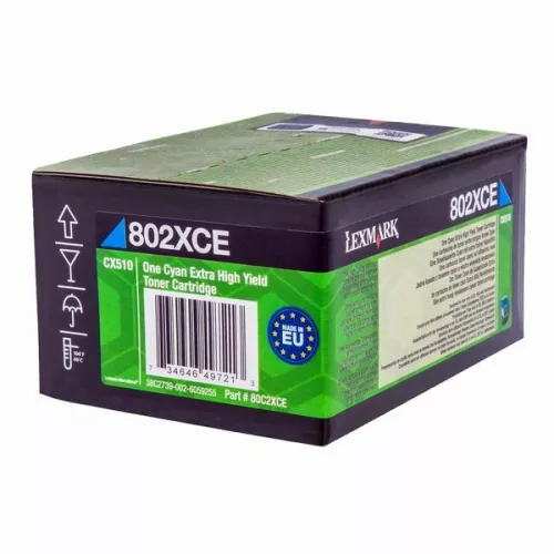 LEXMARK CX510 (4K) CIÁN EREDETI TONER (80C2XCE)
