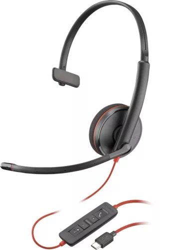 POLY PLANTRONICS BLACKWIRE 3210 USB-C/A HEADSET/FEJHALLGATÓ, FEKETE