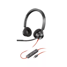   POLY PLANTRONICS BLACKWIRE 3320-M USB-C/A HEADSET/FEJHALLGATÓ, FEKETE