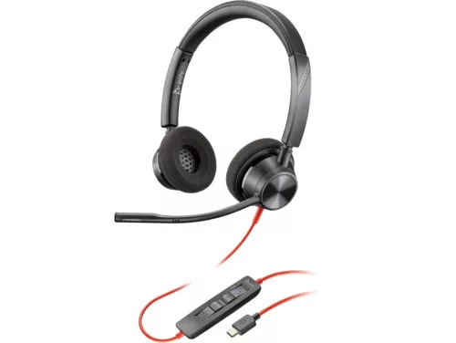 POLY PLANTRONICS BLACKWIRE 3320-M USB-C/A HEADSET/FEJHALLGATÓ, FEKETE