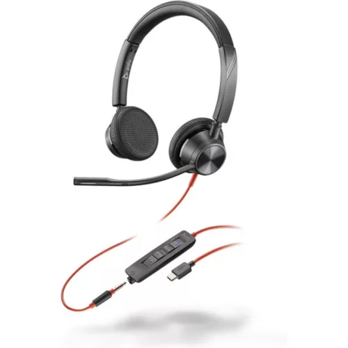 POLY PLANTRONICS BLACKWIRE C3325-M USB-C/A HEADSET/FEJHALLGATÓ, FEKETE