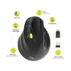 PORT DESIGNS LEFT-HAND 2.4 GHZ BLUETOOTH RECHARGEABLE ERGO EGÉR, BLACK