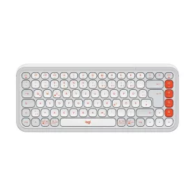  LOGITECH POP ICON WIRELESS BILLENTYŰZET OFF FEHÉR-NARANCS, US