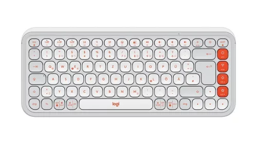 LOGITECH POP ICON WIRELESS BILLENTYŰZET OFF FEHÉR-NARANCS, US
