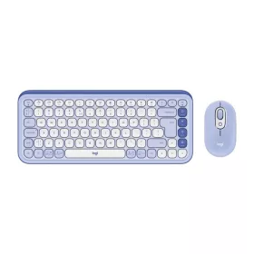   LOGITECH POP ICON WIRELESS BILLENTYŰZET COMBO LILAC/OFF FEHÉR, US