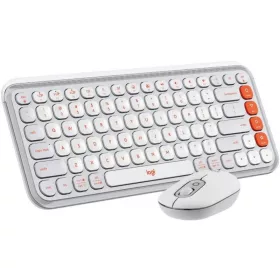   LOGITECH POP ICON WIRELESS BILLENTYŰZET COMBO OFF FEHÉR-NARANCS, US