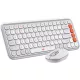 LOGITECH POP ICON WIRELESS BILLENTYŰZET COMBO OFF FEHÉR-NARANCS, US