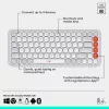 LOGITECH POP ICON WIRELESS BILLENTYŰZET COMBO OFF FEHÉR-NARANCS, US