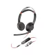 POLY PLANTRONICS BLACKWIRE 5220 SZTEREÓ USB-C HEADSET/FEJHALLGATÓ +3.5MM CSATLAKOZÓ +USB-C/A ADAPTER