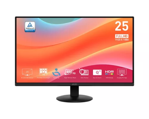 MSI 9S6-3PD7CT-012, 24,5", IPS, 16:9, 1920x1080, 100 Hz, 1xHDMI, DISPLAY PORT, LED MONITOR