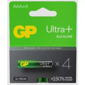 GP ULTRA+ AAA (LR03) TARTÓS ALKÁLI ELEM 4DB/CSOM