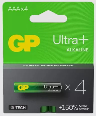 GP ULTRA+ AAA (LR03) TARTÓS ALKÁLI ELEM 4DB/CSOM