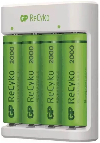 GP RECYKO E411 USB-s AKKUTÖLTŐ + 4DB 2000mAh AA AKKU