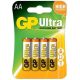 GP ULTRA AA (LR6) 15AU TARTÓS ALKÁLI ELEM 4DB/CSOM