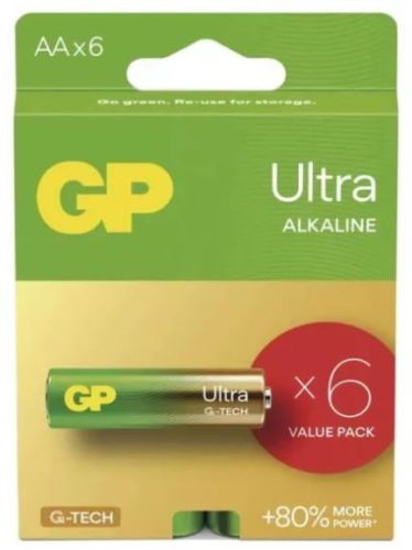 GP ULTRA AA (LR6) TARTÓS ALKÁLI ELEM 6DB/CSOM