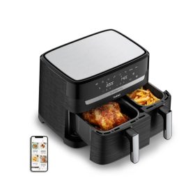   TEFAL EY901810 8.3L DUAL EASY FRY FORRÓLEVEGŐS SÜTŐ, AIR FRYER, FEKETE (SÉRÜLT DOBOZ)