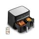 TEFAL EY901810 8.3L DUAL EASY FRY FORRÓLEVEGŐS SÜTŐ, AIR FRYER, FEKETE (SÉRÜLT DOBOZ)